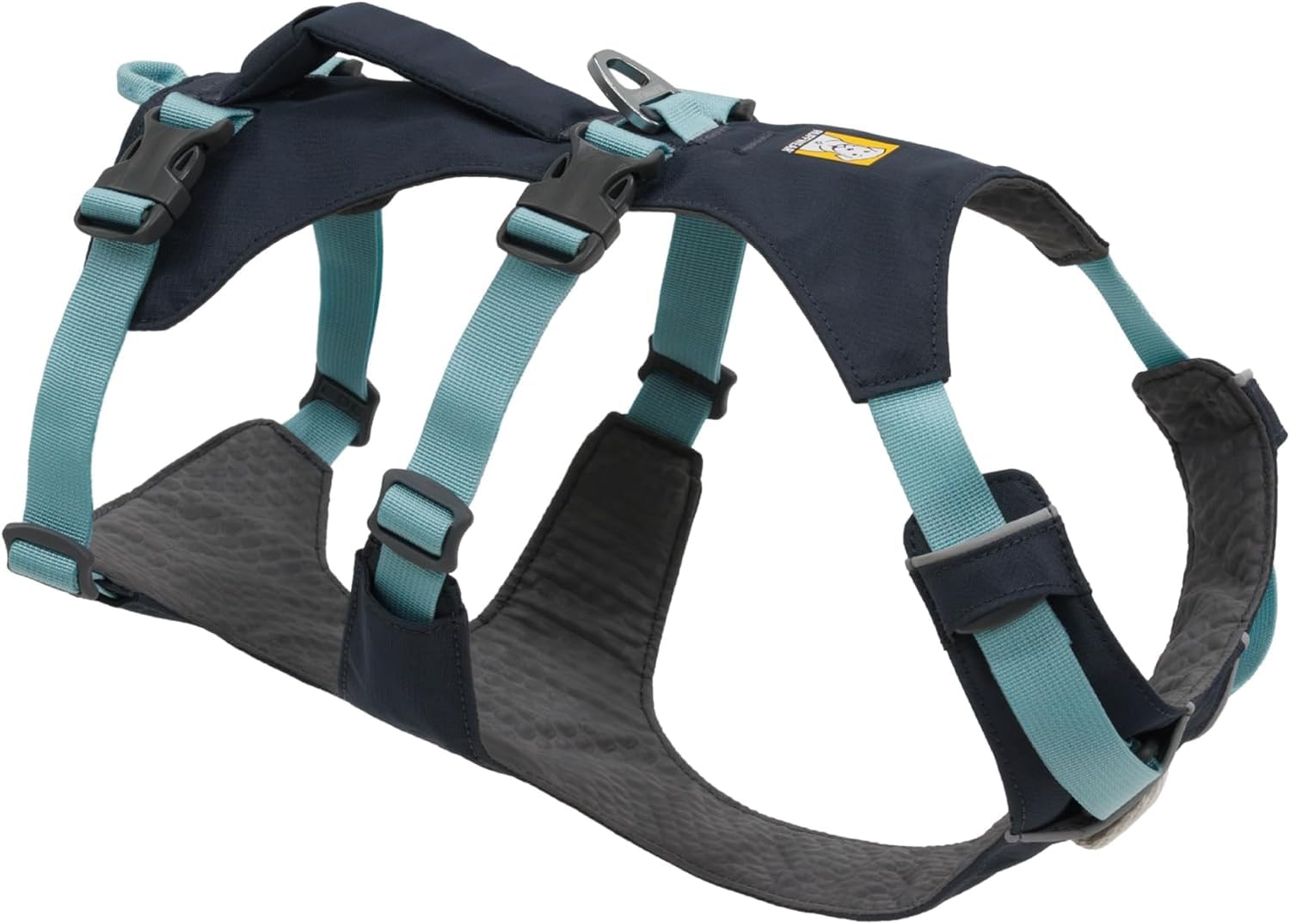 Ruffwear Flagline harnais avec poignée haute pour aider le chien dans la voiture.