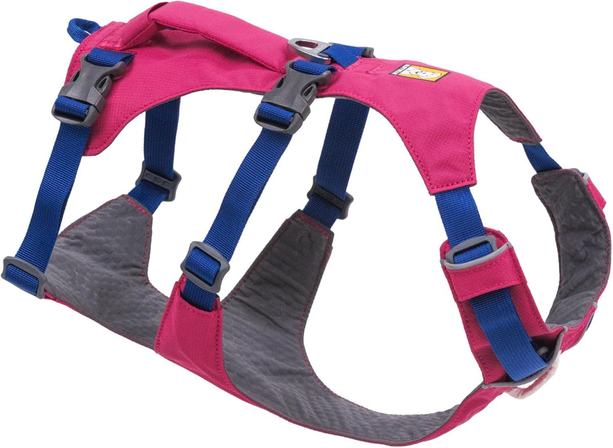 Harnais Ruffwear Flagline vu dos, conçu pour la liberté de mouvement lors des promenades.
