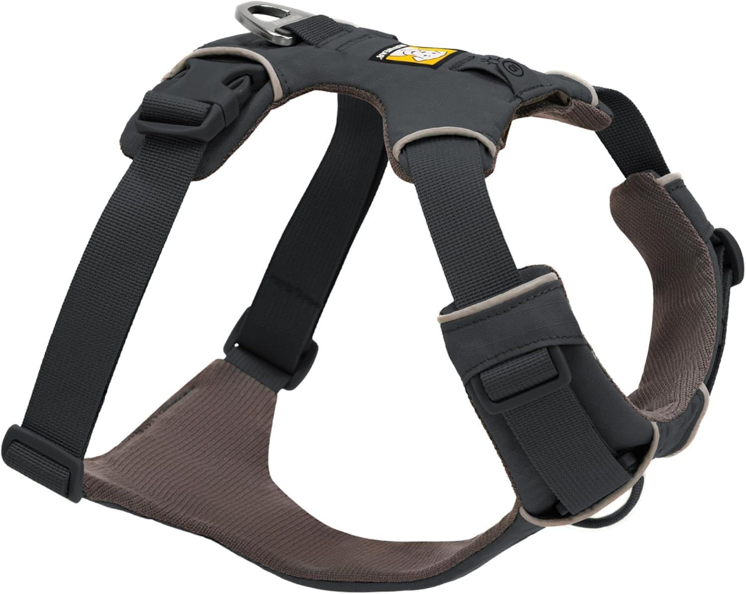 Harnais Ruffwear Front Range avec anneau en V arrière pour une promenade contrôlée.