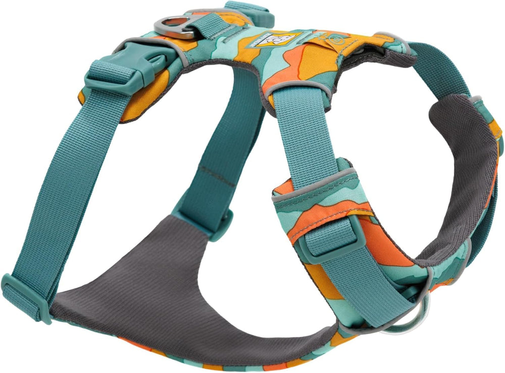Harnais Ruffwear Front Range dos avec anneau en V aluminium, contrôle et sécurité.