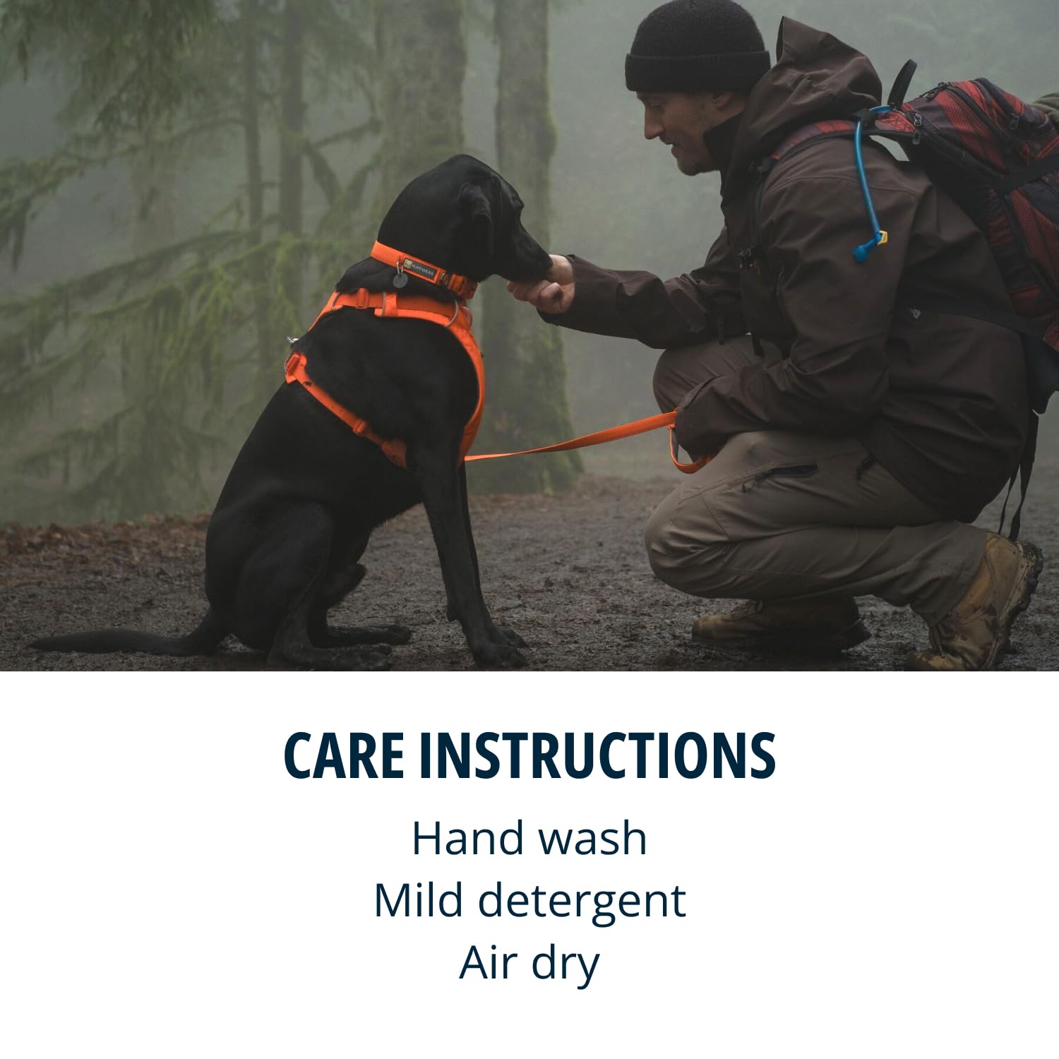 Harnais Ruffwear Front Range quatre points de réglage pour un ajustement précis.