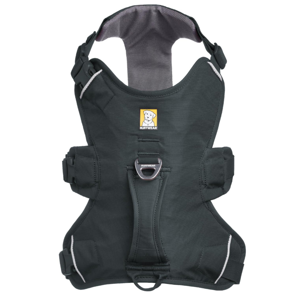 Harnais Ruffwear Web Master réglage à quatre points pour un ajustement sûr.