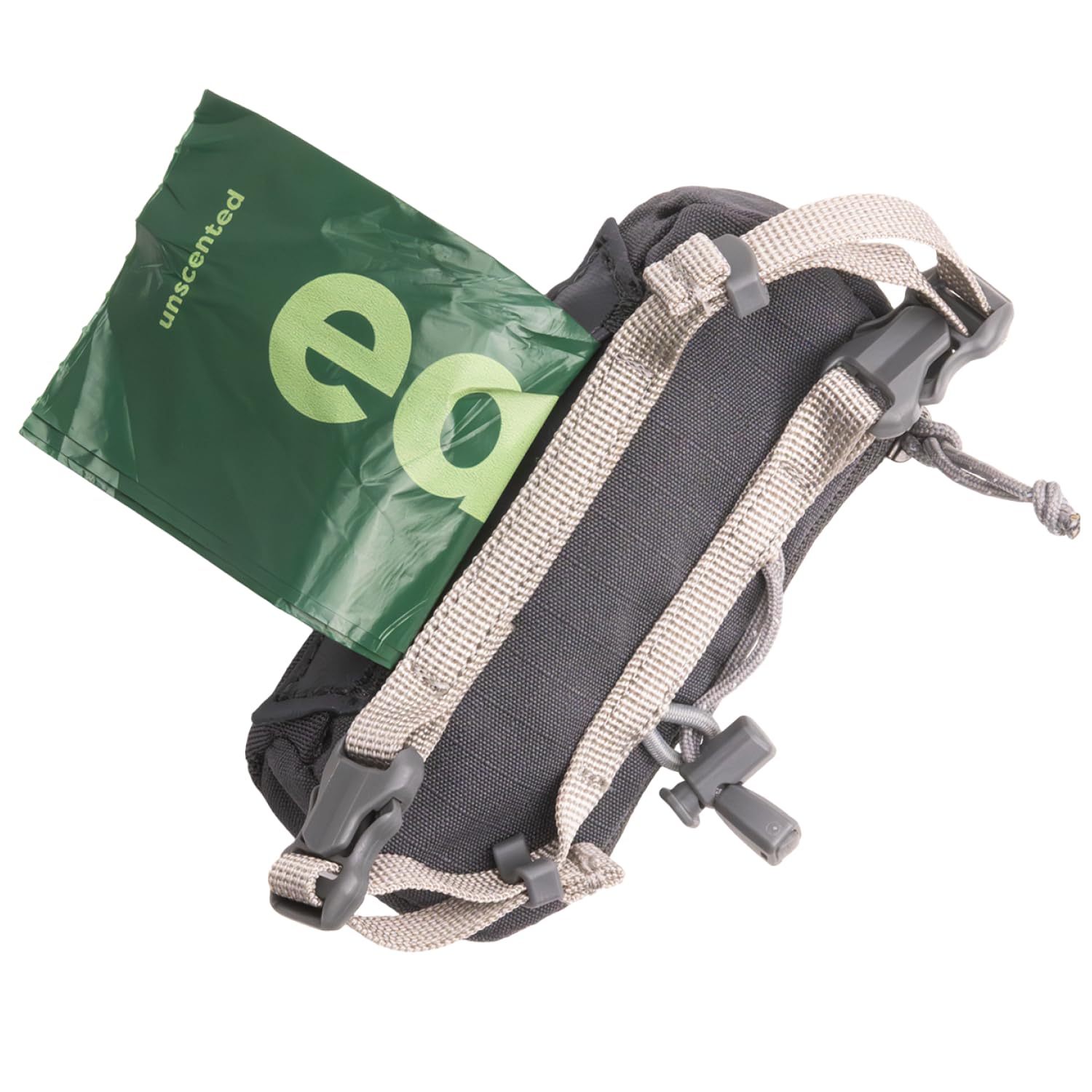 Ruffwear Stash Bag Mini déployant des sacs standard facilement en mouvement.