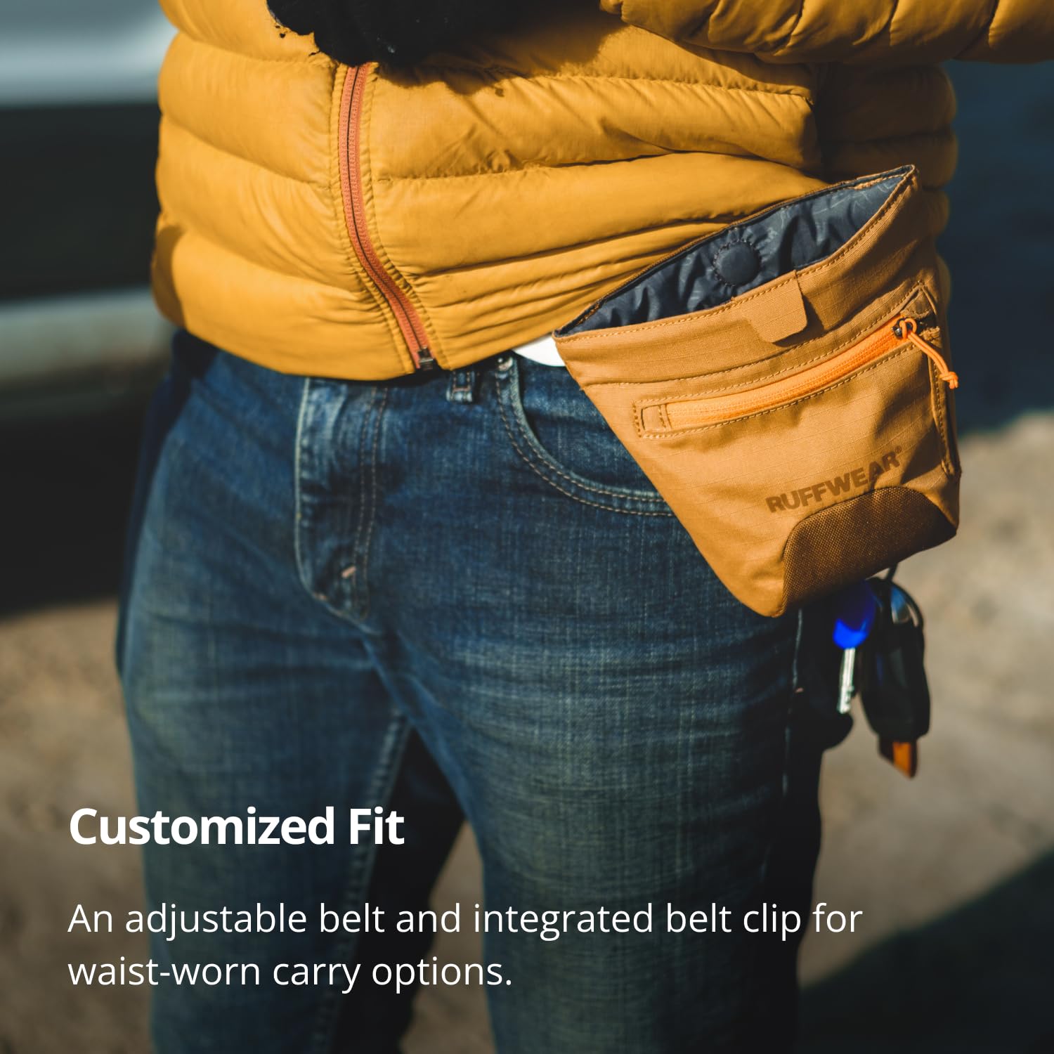 Ceinture réglable Ruffwear Treat Trader pour un ajustement stable sur les hanches