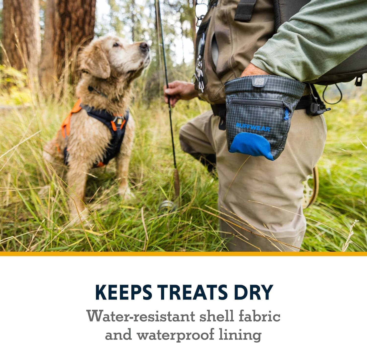 Conception ergonomique Ruffwear Treat Trader qui épouse le corps