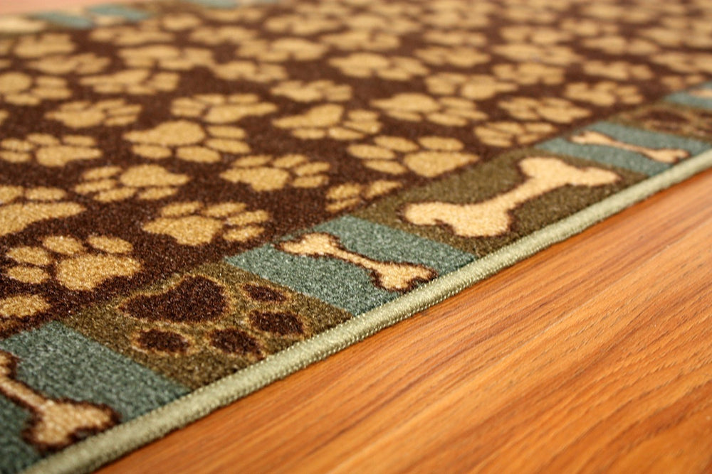 RugStylesOnline motif marron bleu-vert imprimé durable et facile à nettoyer