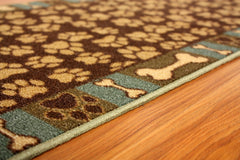 RugStylesOnline motif marron bleu-vert imprimé durable et facile à nettoyer