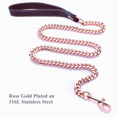 RUMYPET Chaîne cubain rose doré 10 mm, style robuste et moderne.