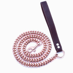 RUMYPET Laisse chaîne rose doré 14 mm, design résistant pour chien.