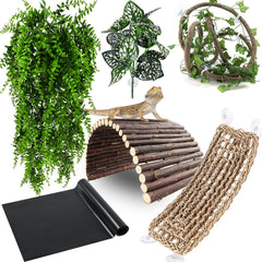 RUNANIA hamac dragon barbu terrarium, espace repos sûr et stimulation sensorielle.
