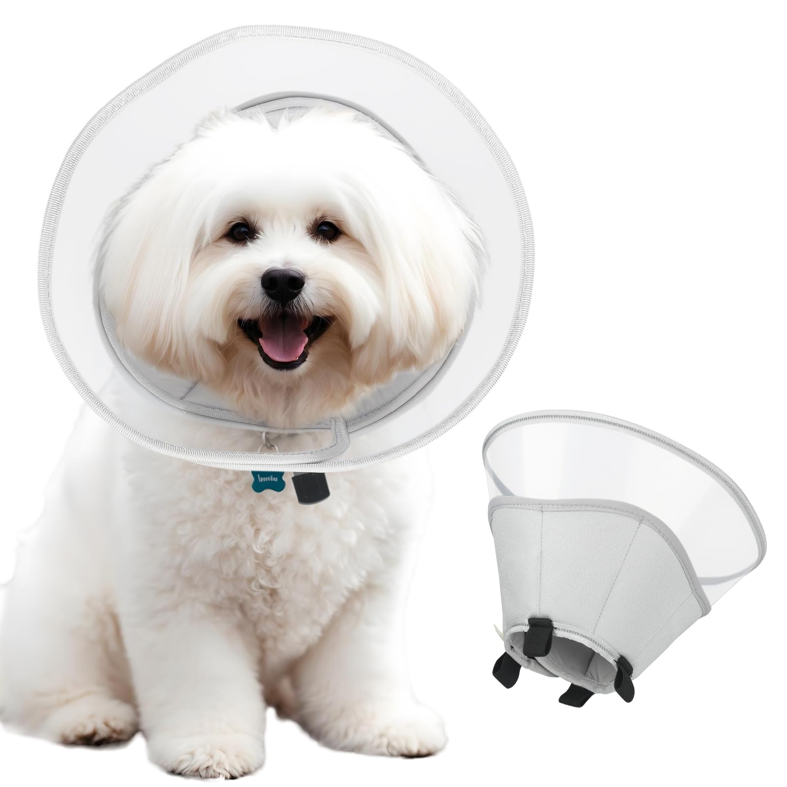 Cône Runeap pour chien grand avec vision 360 protégeant les plaies.