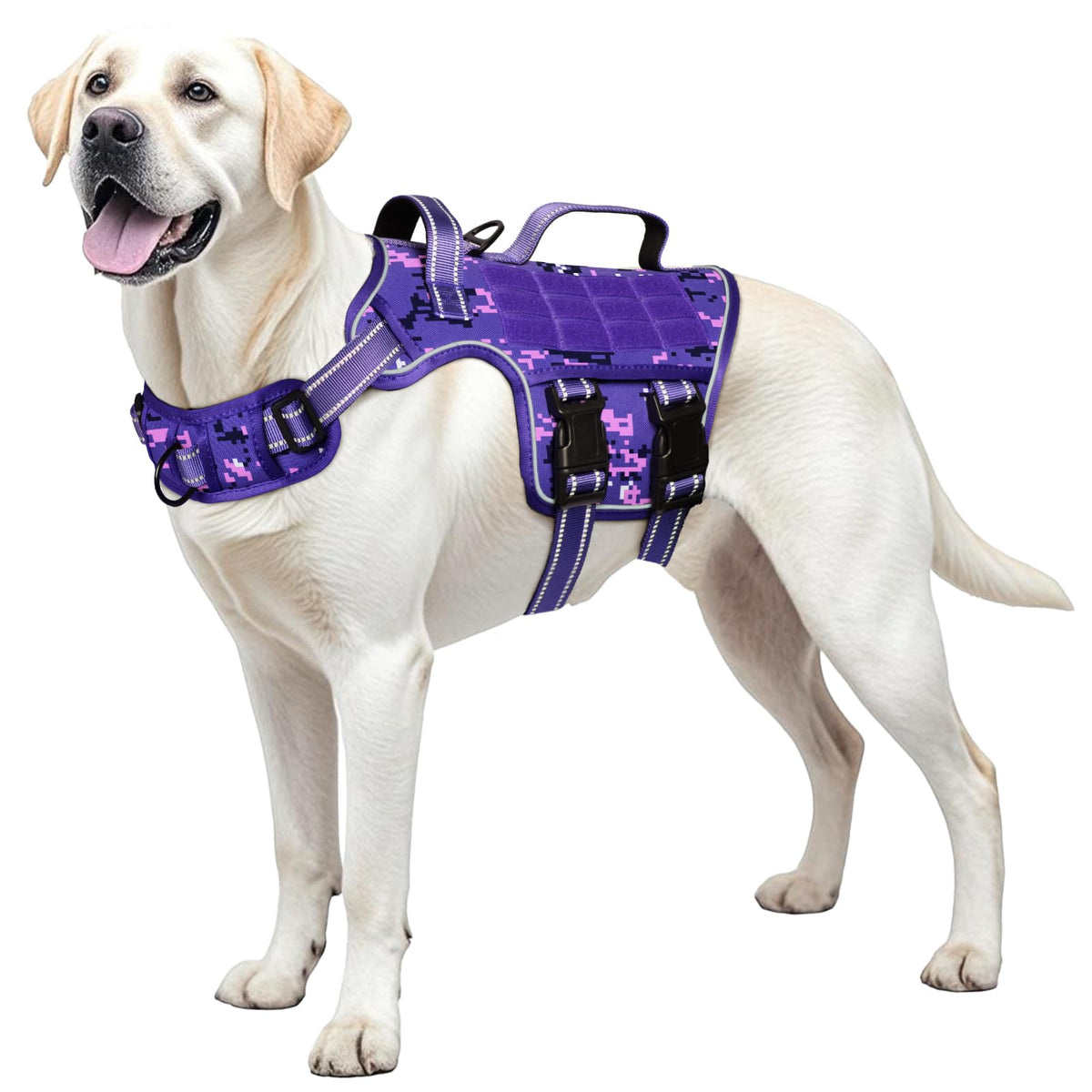 Harnais RunFido pour chien grand avec boucle rapide, facile à mettre et retirer.
