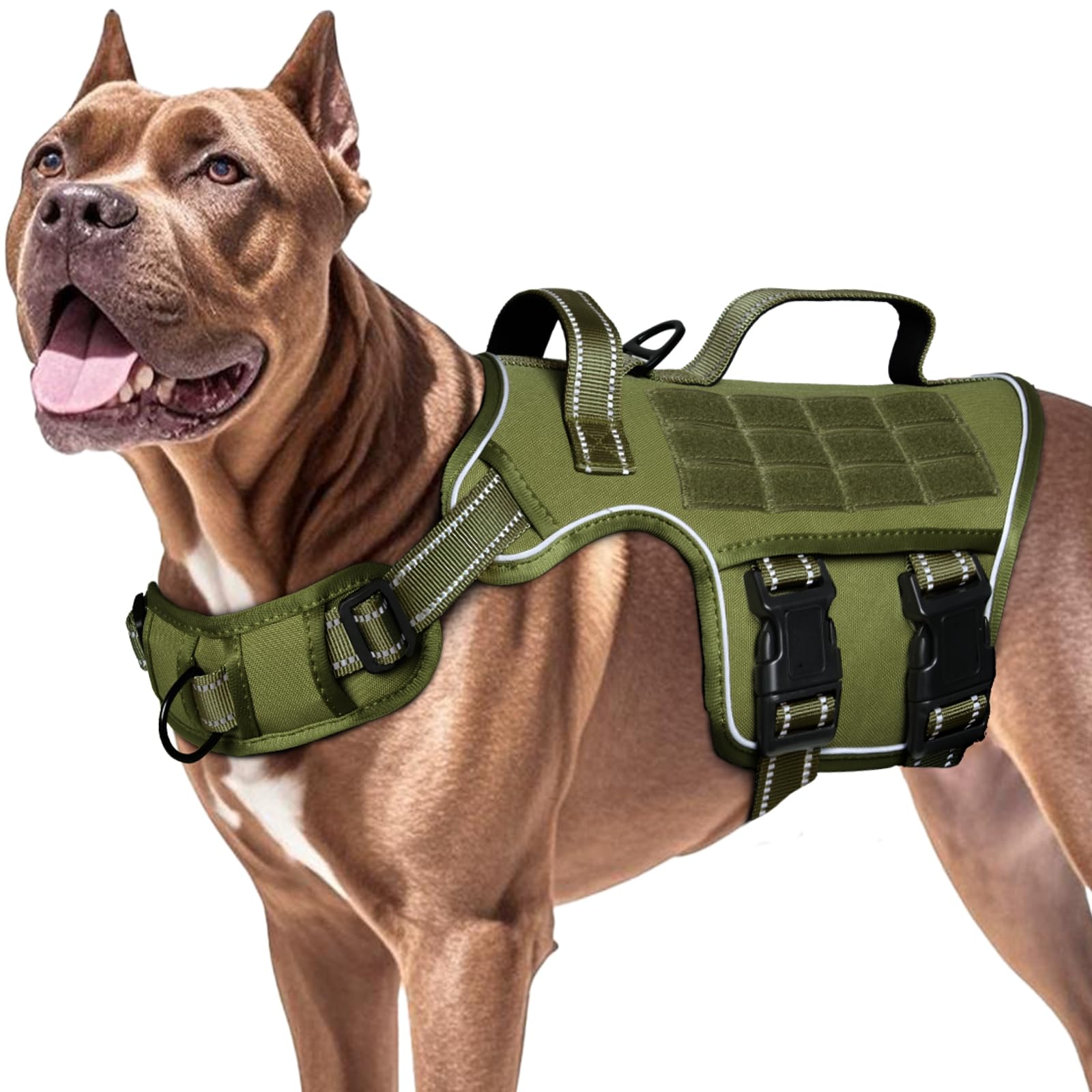 RunFido harnais grand chien – dos avec anneaux métalliques robustes pour traction maîtrisée lors des promenades.