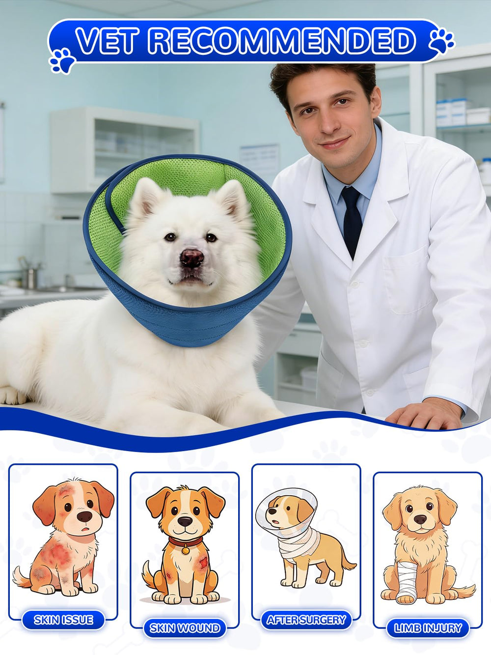 Runlight collier-cone chien repos jour et nuit sans gêne