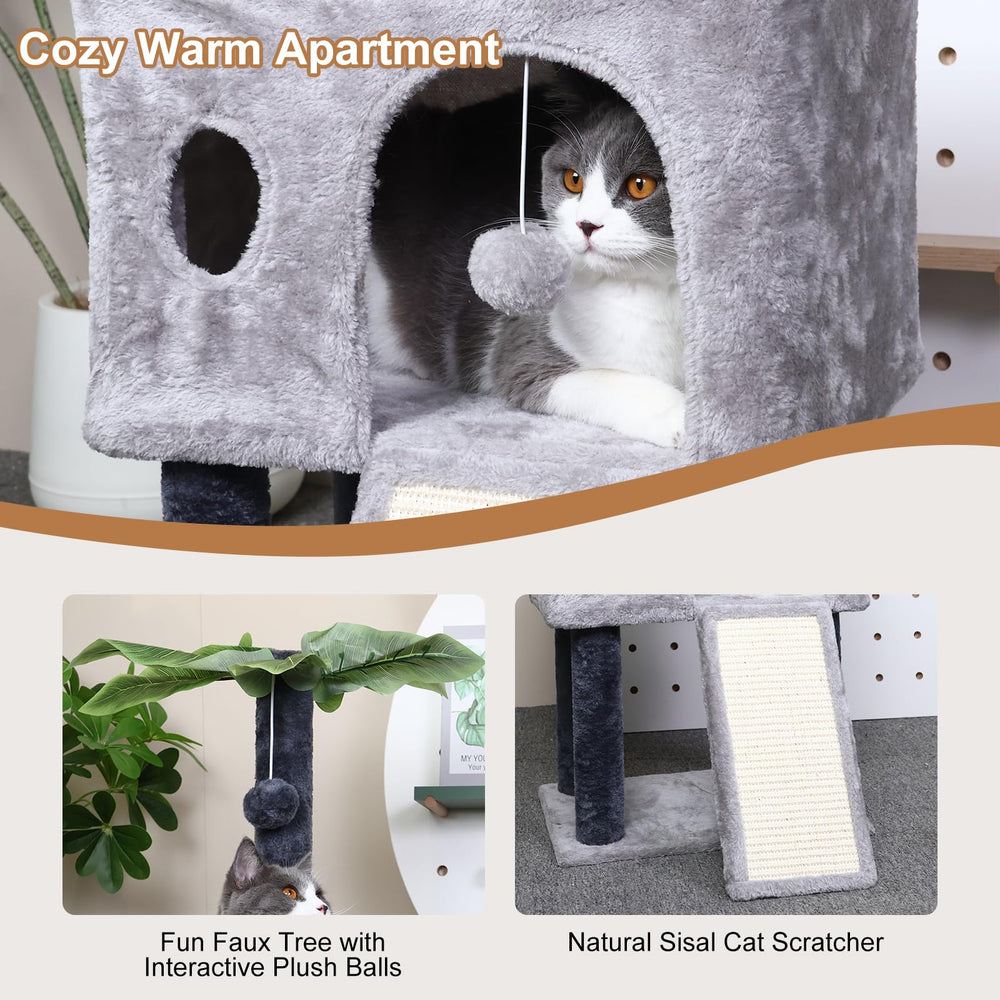 Runske Arbre Chat 41 pouces - tissu-doux intérieur pour un confort maximal.