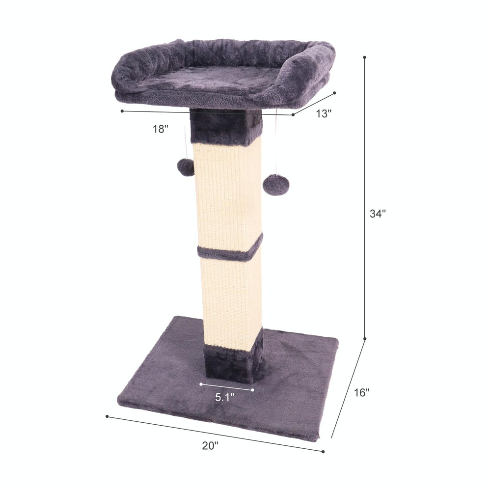 Runske perchoir pluche grand gris foncé – zone de repos douce et sécurisée