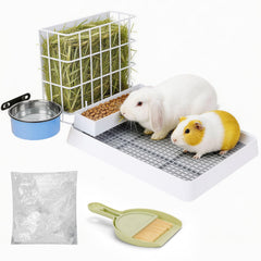 Runtai Haapstord bac-litiere-lapin-3-en-1 : cage propre et pratique