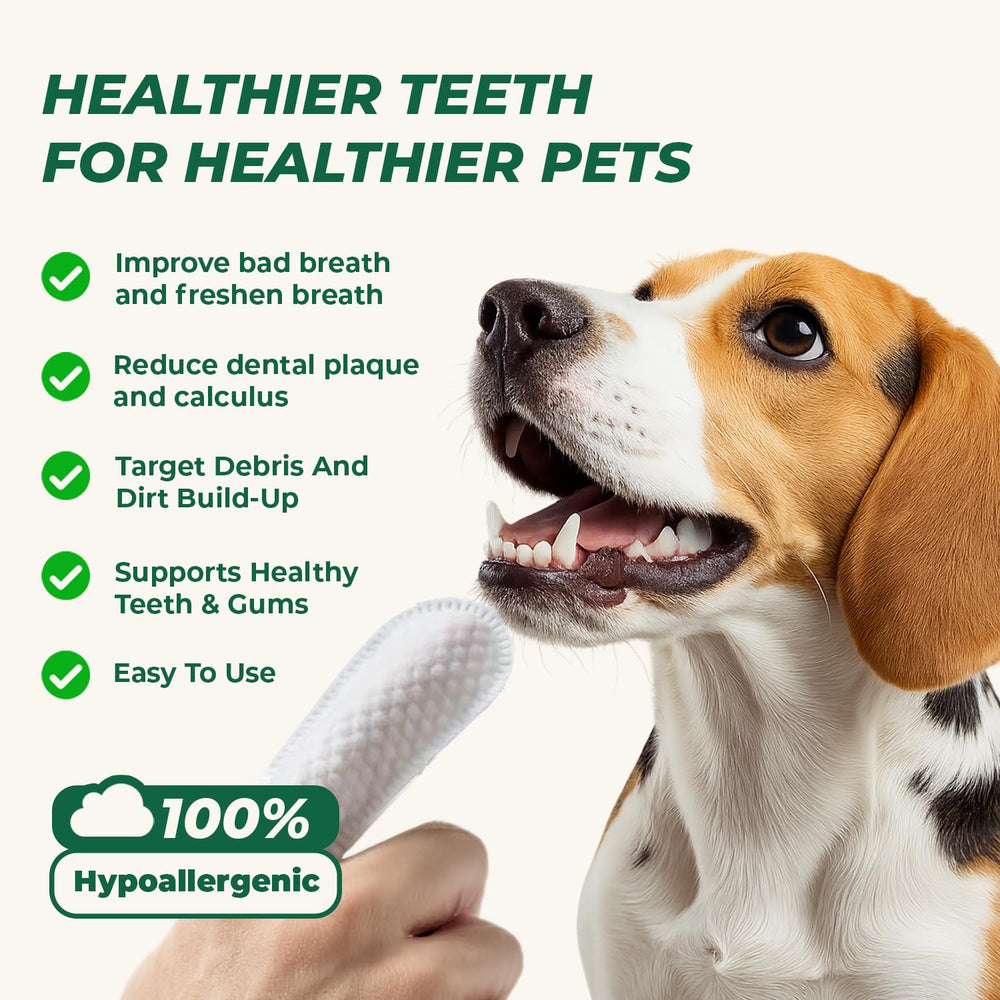 RunyePet lingettes dentaires, texture rugueuse pour éliminer les dépôts