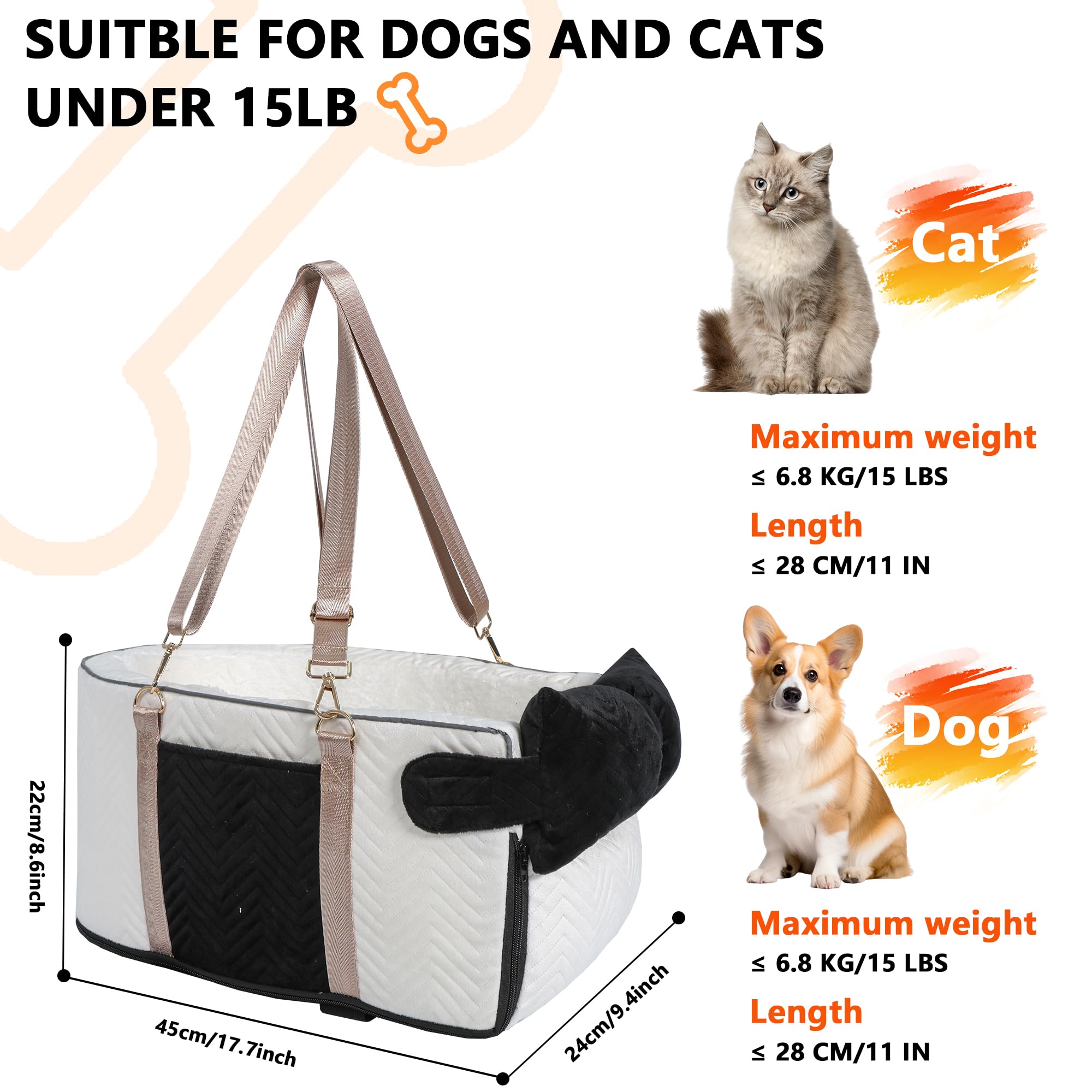 RUONARIER ceinture sécurité intérieure, fixation fiable pour petit chien