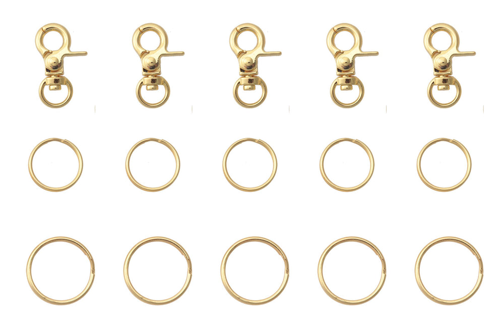 Clips d'étiquette Ruwado avec porte-clefs doré pour chien, sécurité renforcée.