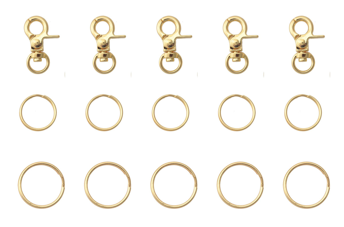 Clips d'étiquette Ruwado avec porte-clefs doré pour chien, sécurité renforcée.