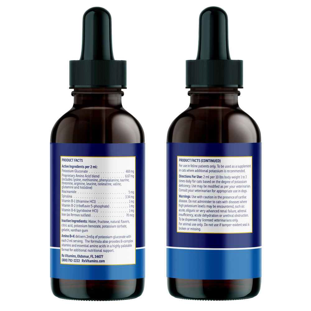 Rx Vitamins Amino B+K – électrolytes potassium pour l'équilibre.