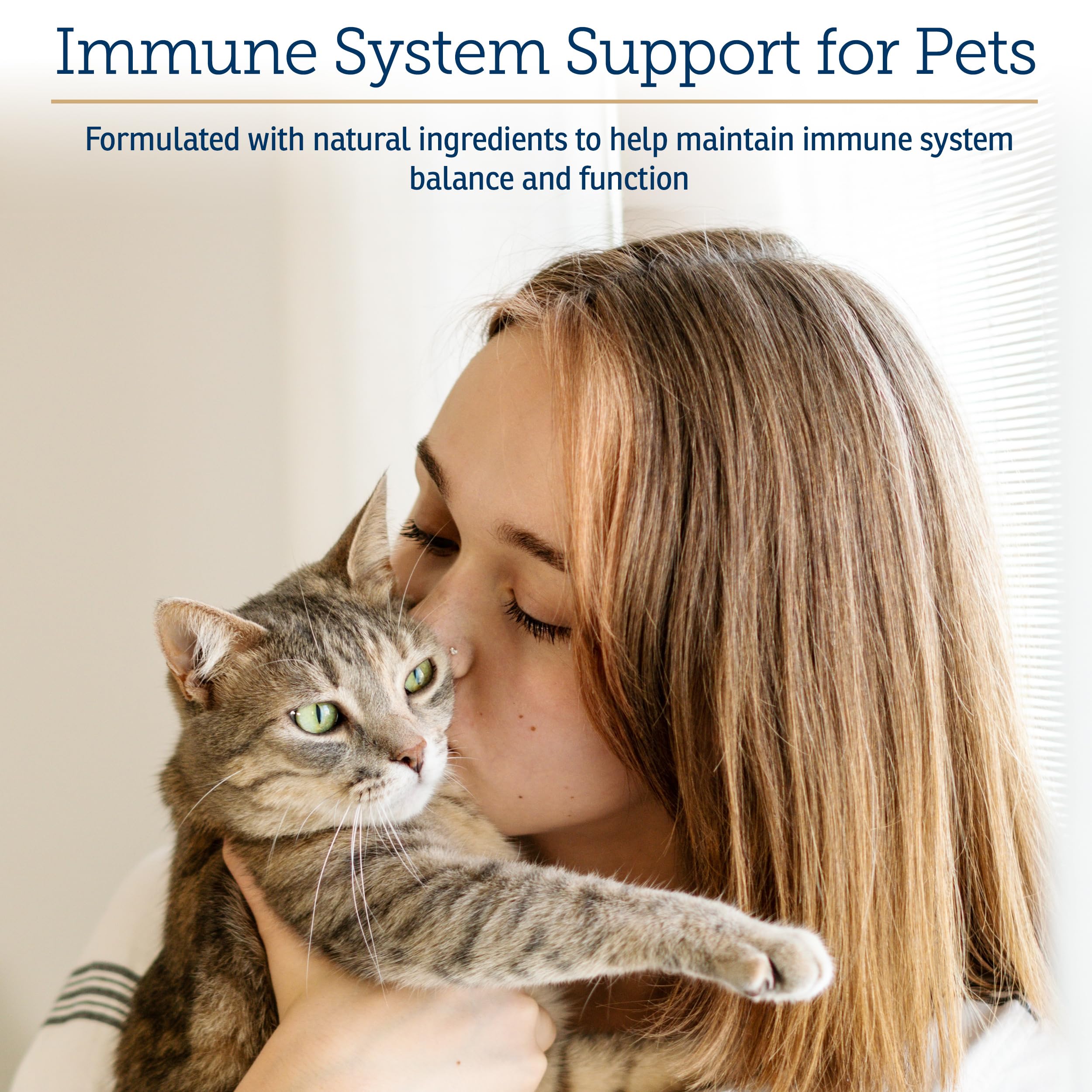 Rx Vitamins Immuno Support: gélules ouvertes, utilisation quotidienne pour une immunité animale.