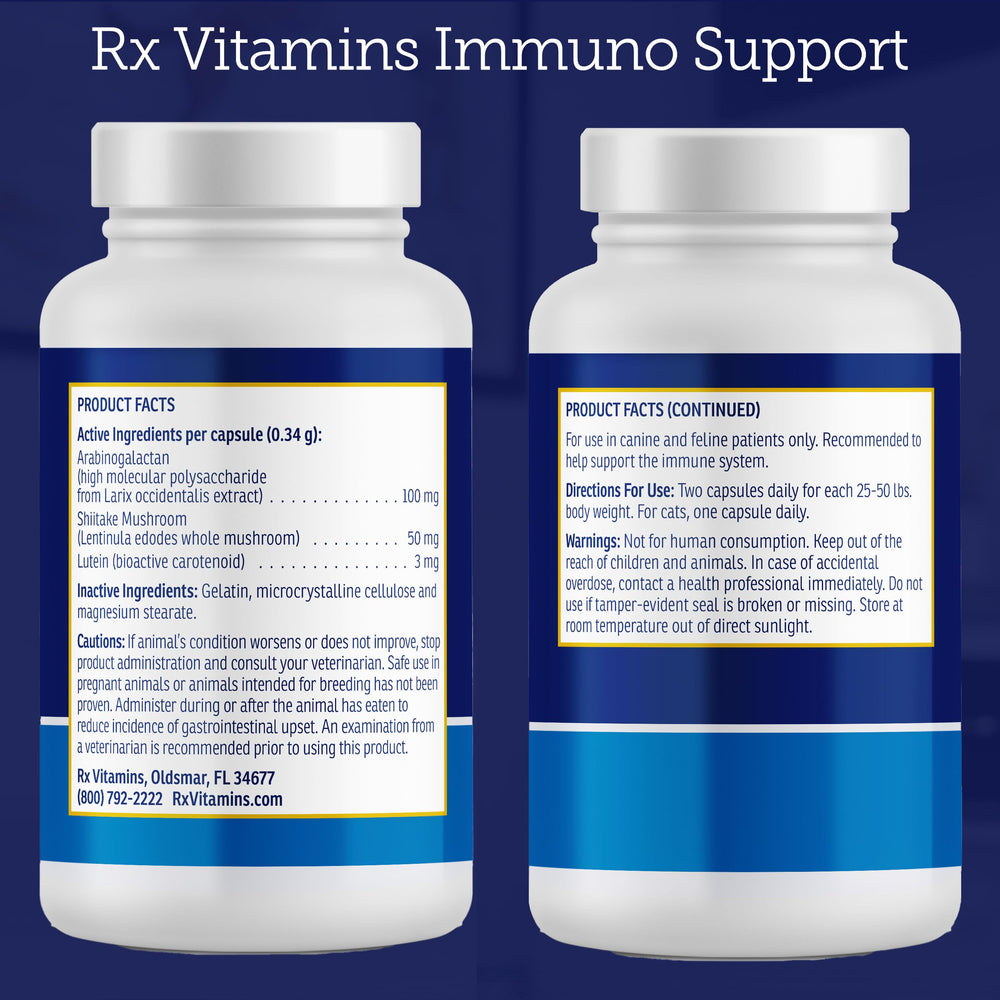 Rx Vitamins Immuno Support: santé oculaire et vision, complément quotidien pour chiens et chats.