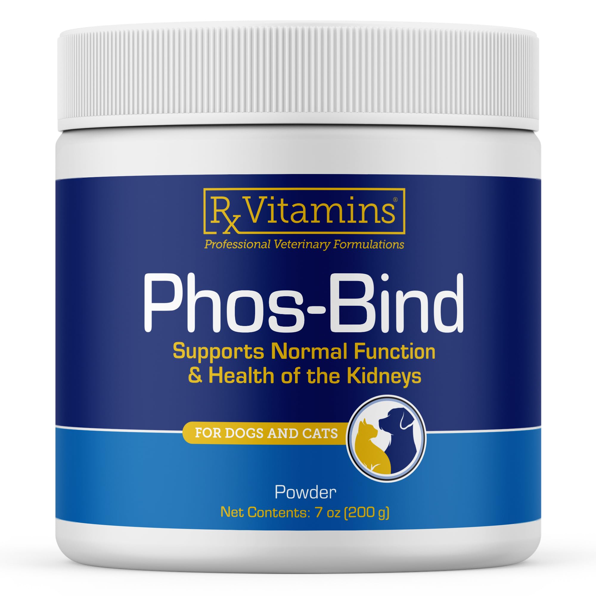 Rx Vitamins Phos-Bind poudre soutien rénal pour chat, sécurité et discrétion dans l'alimentation.