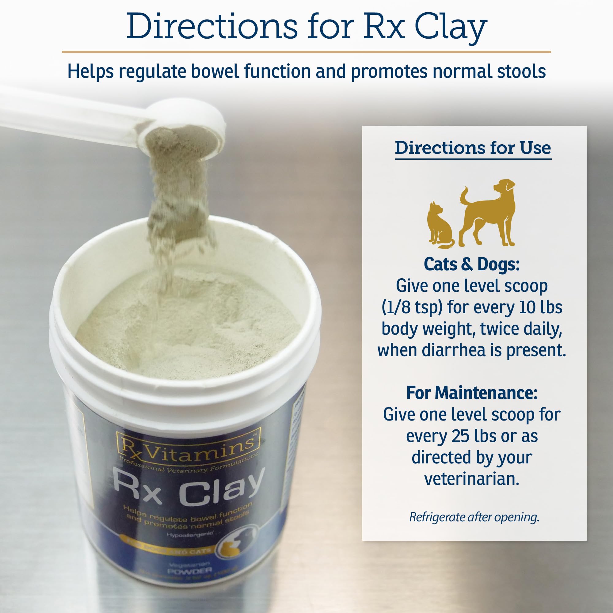 Rx Vitamins Poudre d’argile comestible – chien, confort digestif potentiel.