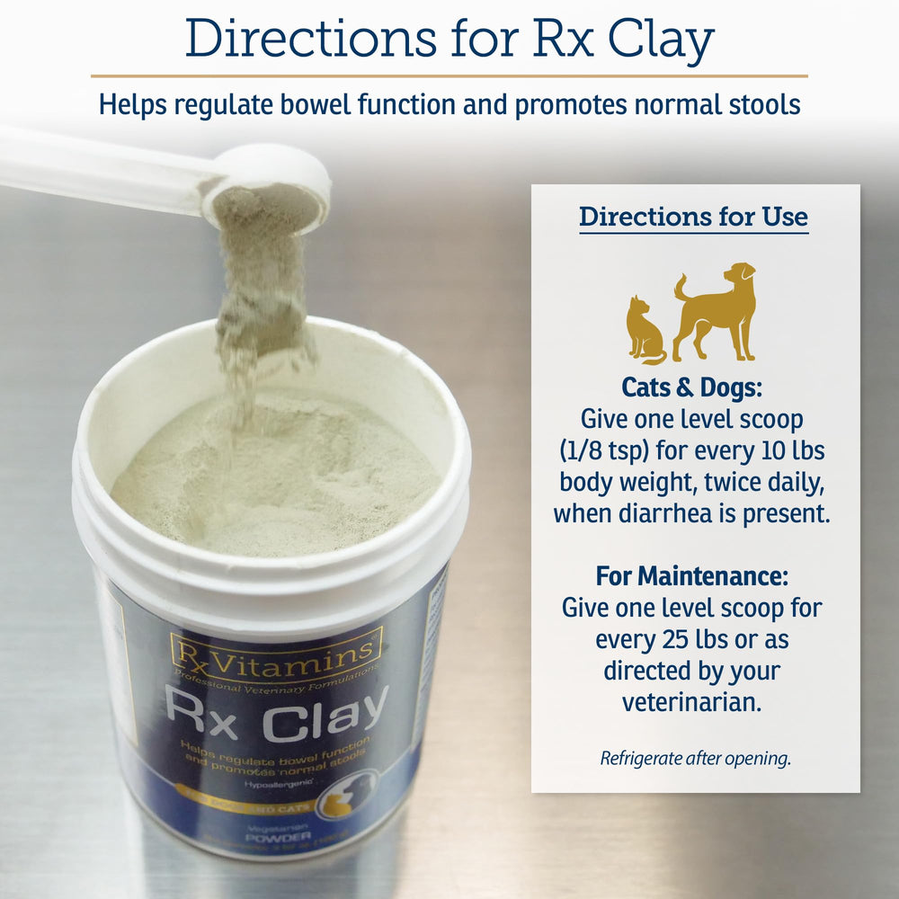 Rx Vitamins Poudre d’argile comestible – chien, confort digestif potentiel.