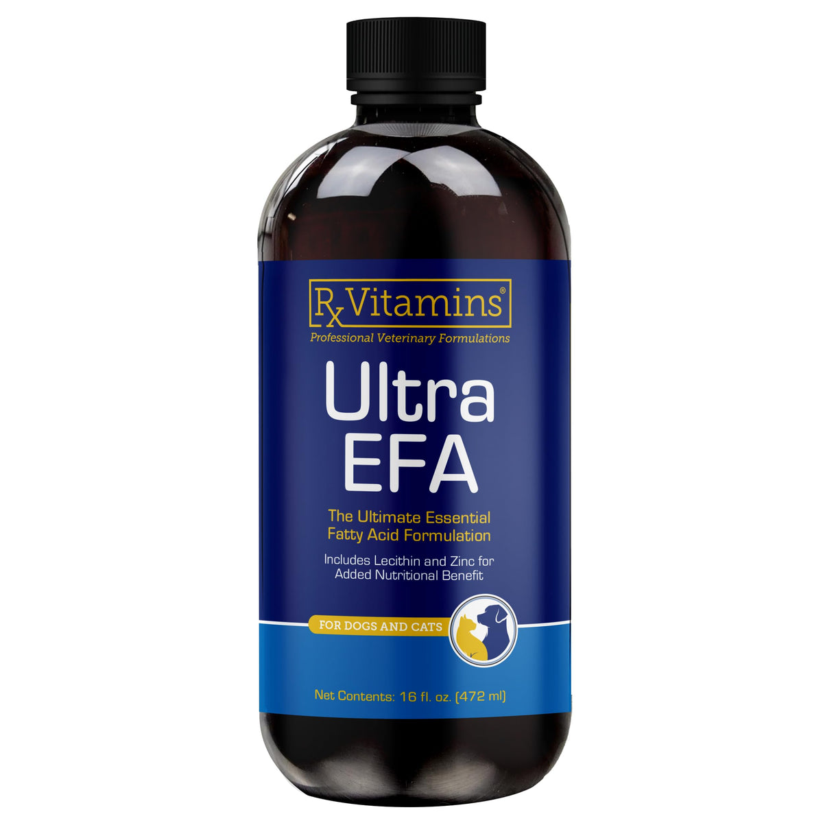 Rx Vitamins Ultra EFA – huile de poisson en bouteille, prête à l’emploi.