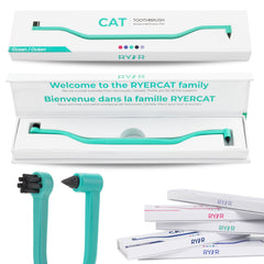RYERCAT brosse-dents chat océan double-face petite taille adaptée aux petites bouches féline