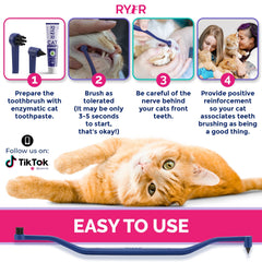 RYERCAT Space brosse pour chat avec poignée ergonomique pour une prise en main confortable.
