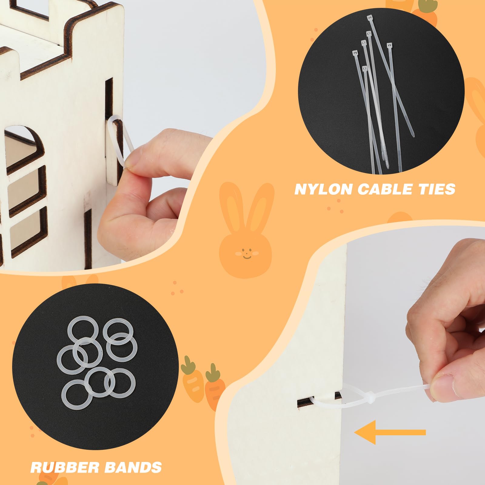 Rypet château lapin bois design attrayant et fonctionnel pour le confort.