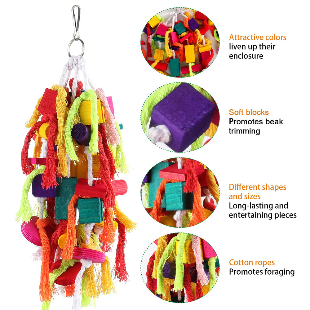 Jouet Rypet noeuds coton pour stimulation et prehension par le bec