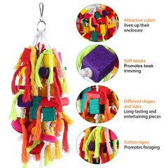 Jouet Rypet noeuds coton pour stimulation et prehension par le bec