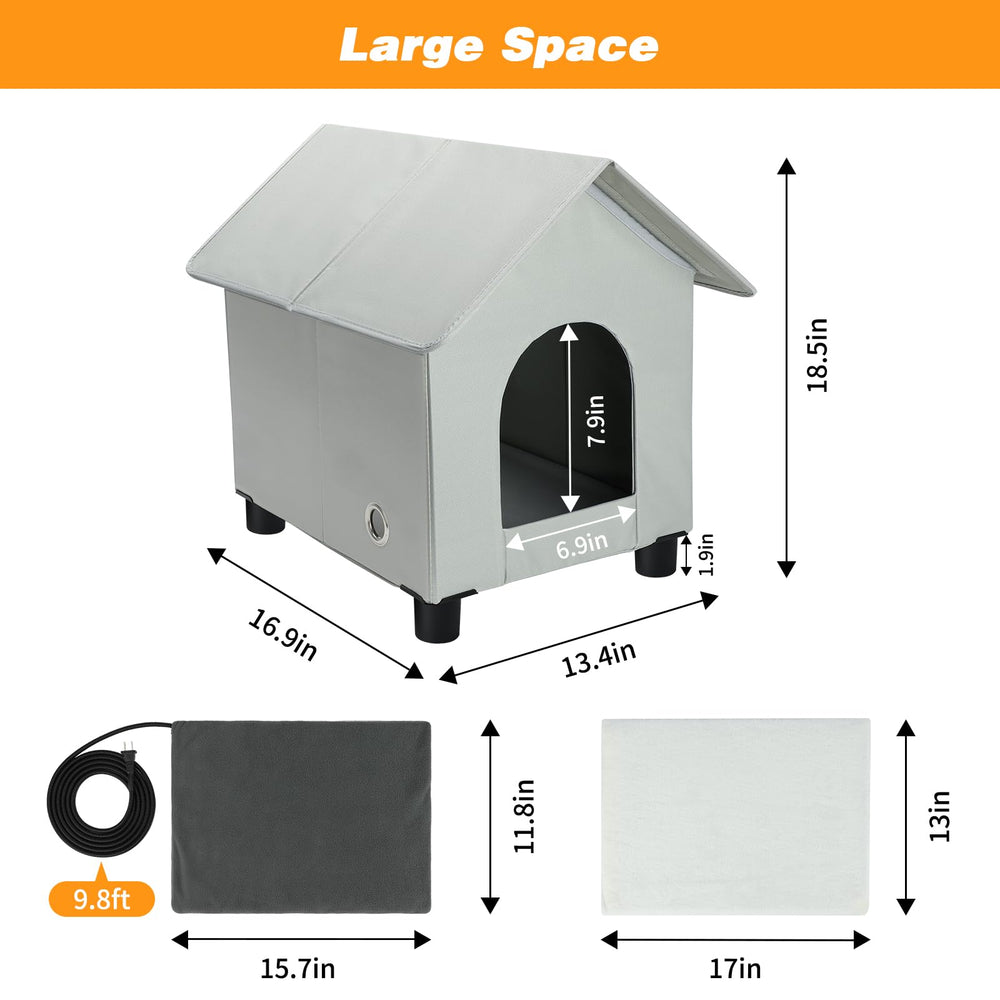 Rypet maison chat chauffee base elevee de deux pouces garde poru a l ecart de l humidite
