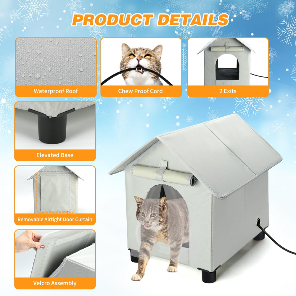 Rypet maison chat chauffee rideaux transparents amovibles reduisent les courants
