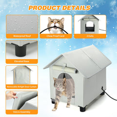 Rypet maison chat chauffee rideaux transparents amovibles reduisent les courants