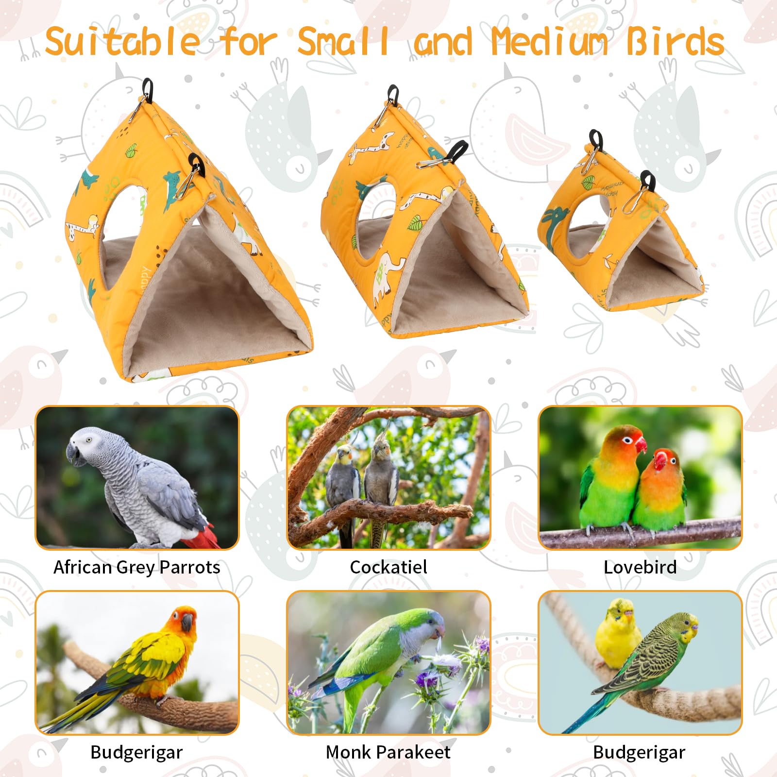 Rypet nid hiver velours jaune, version grande adaptée pour oiseaux lourds.