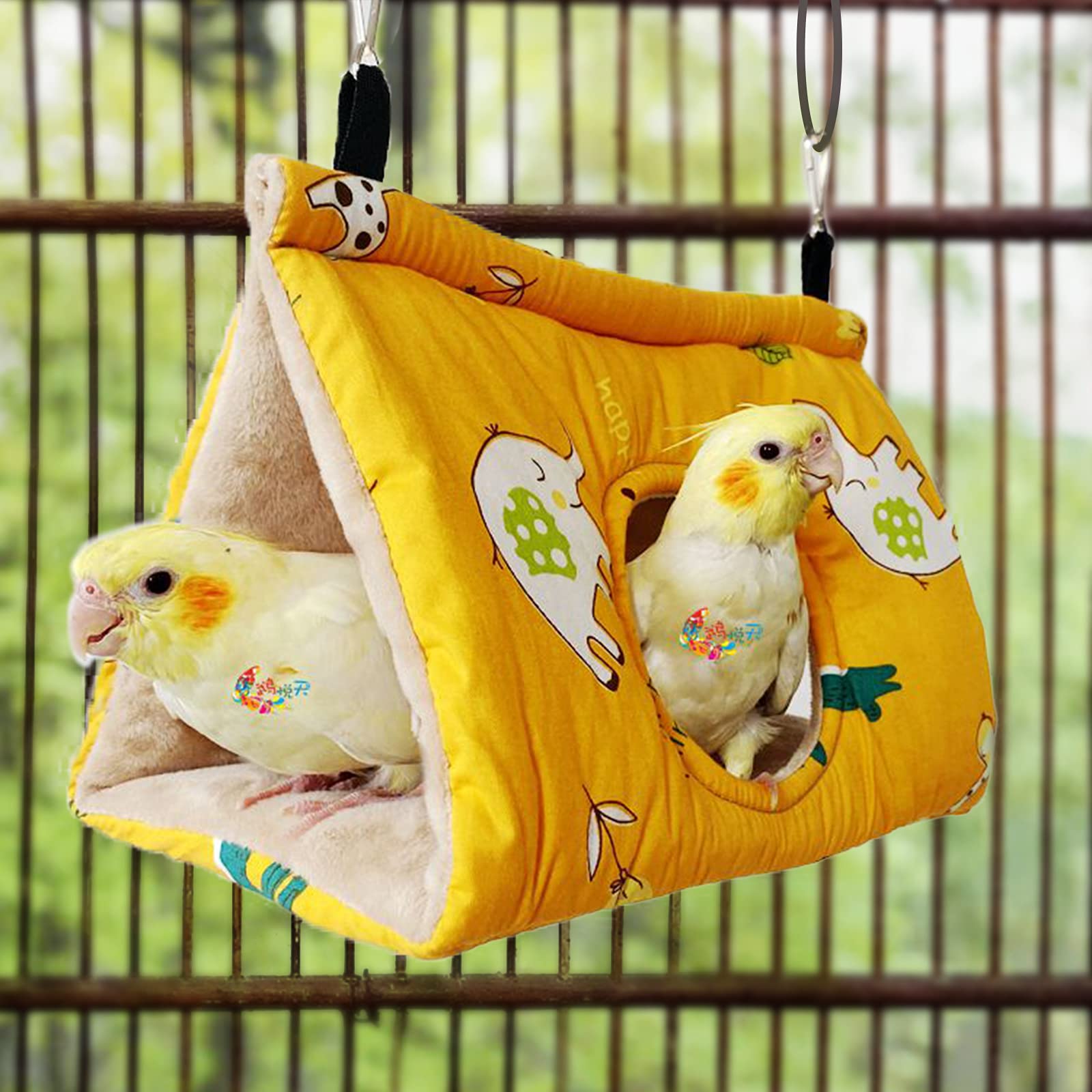 Rypet nid hiver velours jaune, taille moyenne idéale pour oiseaux moyens.