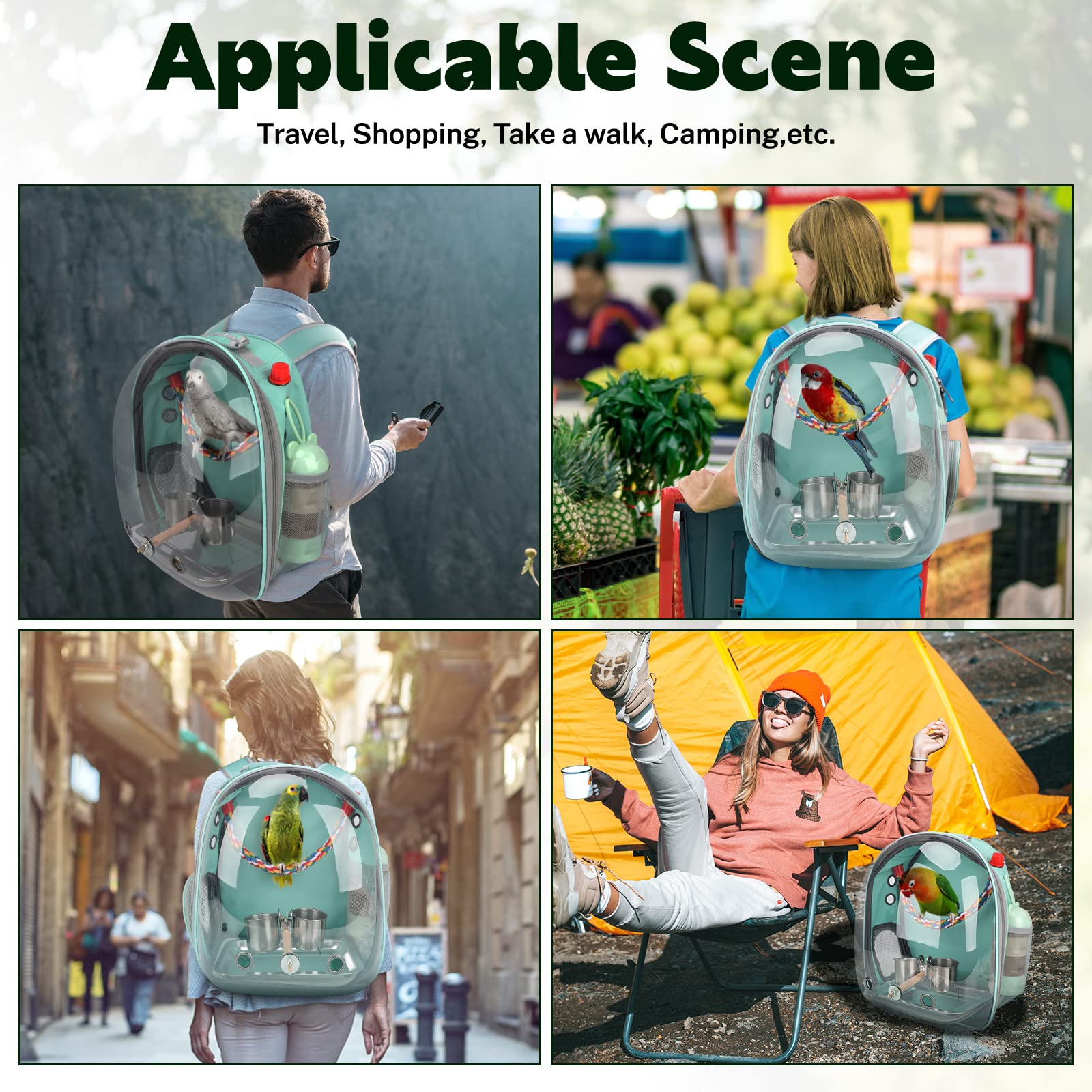 Rypet sac à dos oiseau, boucles poitrine réglables pour sécurité et confort.