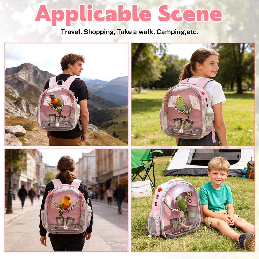 Rypet sac porte-perroquet avec perchoir inclus et réglable.