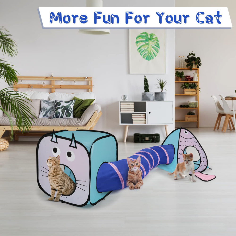 Le tunnel interactif Rypet inclut une boule et une cloche.