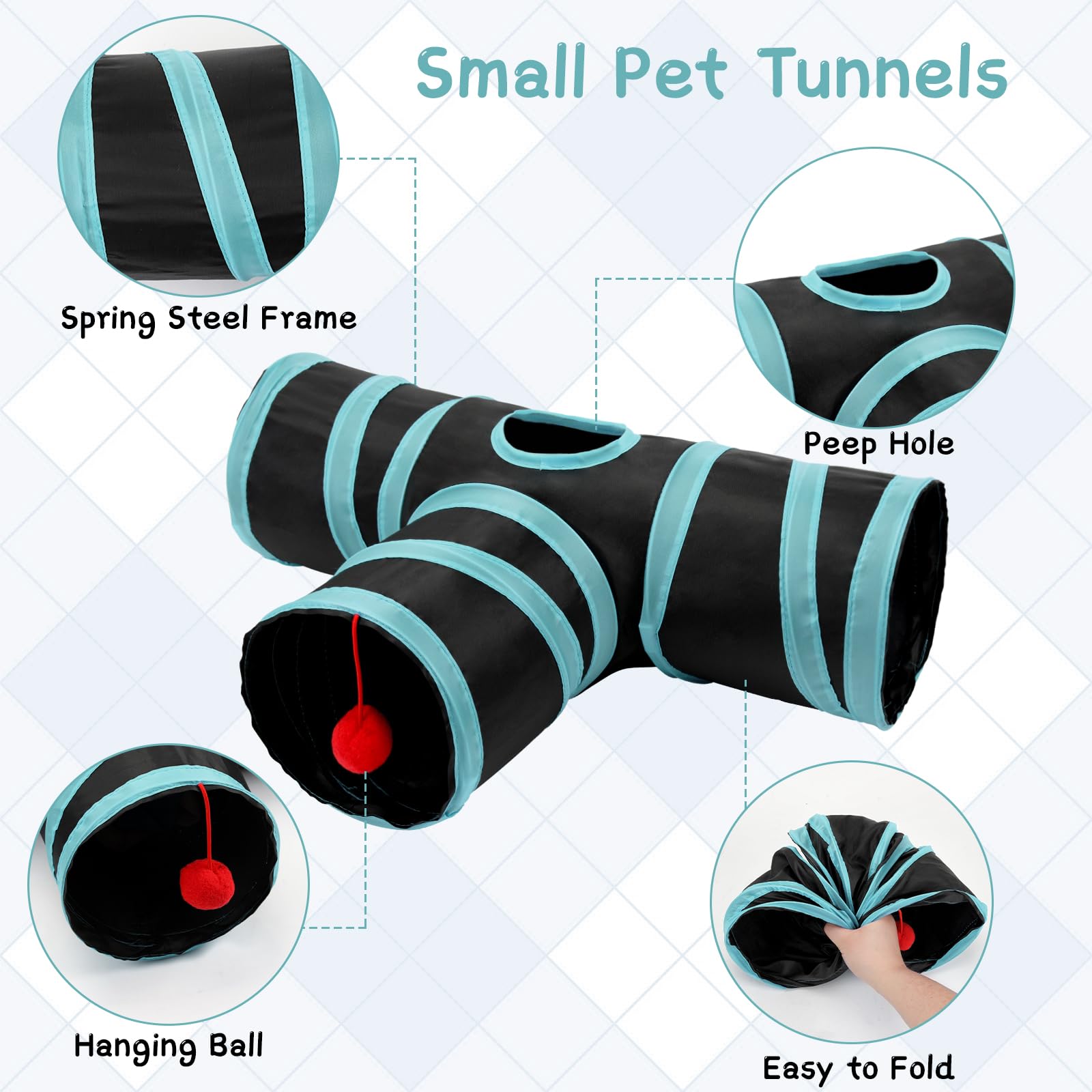 Dimensions compactes du tunnel Rypet pour cage