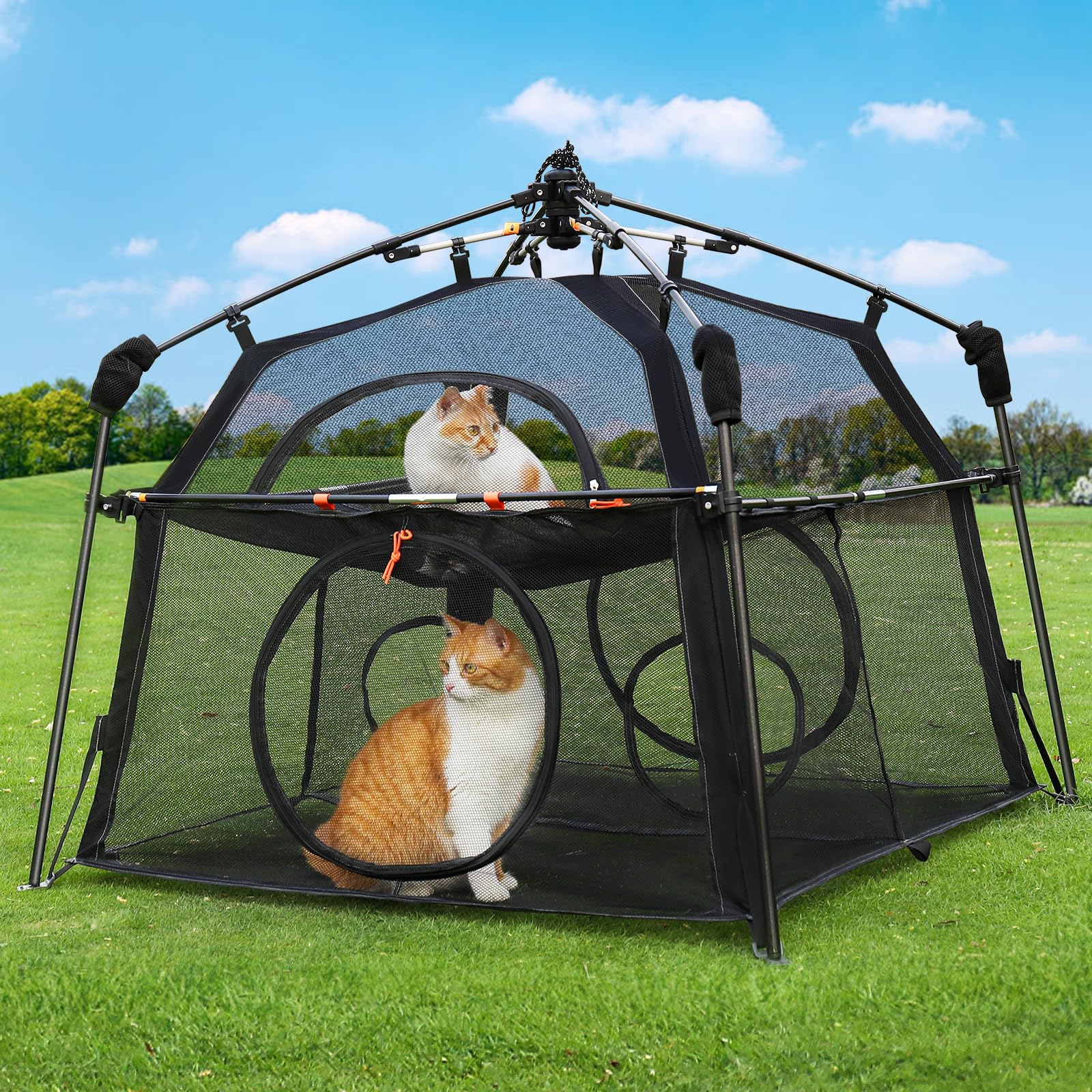 Rywell Catio Pliable Leger: se plie facilement et se range dans le sac fourni.