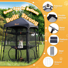 Rywell Catio porte zippée côté pour entretien pratique
