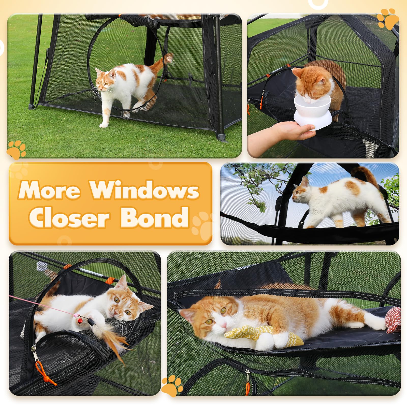 Rywell Catio connectable via tunnels pour amusement multi-chats