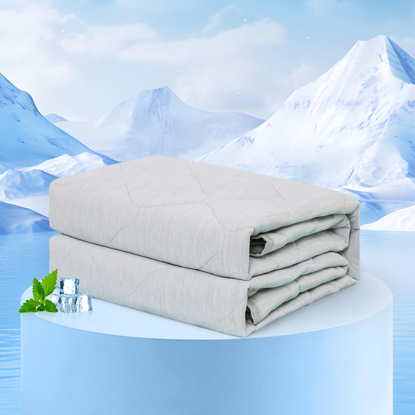 Rywell Couverture Refroidissante grand format sur canapé pour une détente fraîche.